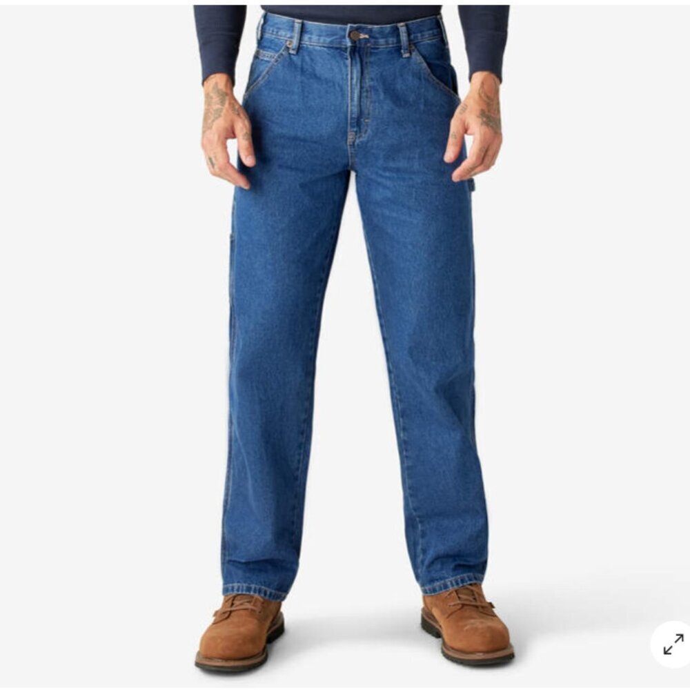 Dickies Men's Relaxed Straight Fit Carpenter Denim Jeans - 36 x 32